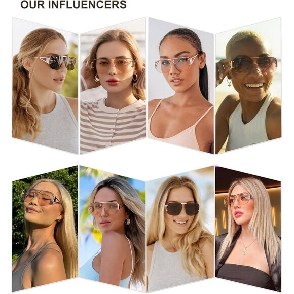 Trendy Aviator Sunglasses Mens Womens Retro Metal Rimless Bronze Frame Shades - Picture 2 of 6